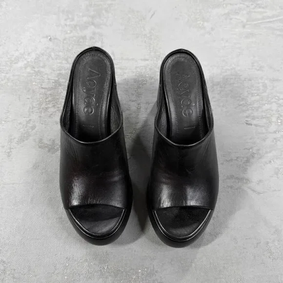 Aeyde Black Leather Platform Sandals Size EU 36, US 5 - Picture 6 of 8